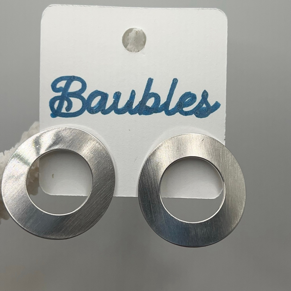 Baubles Silver Circle Earrings